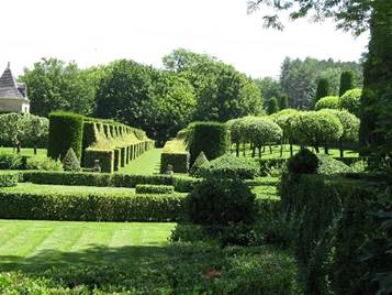 A garden with hedges and trees

AI-generated content may be incorrect.